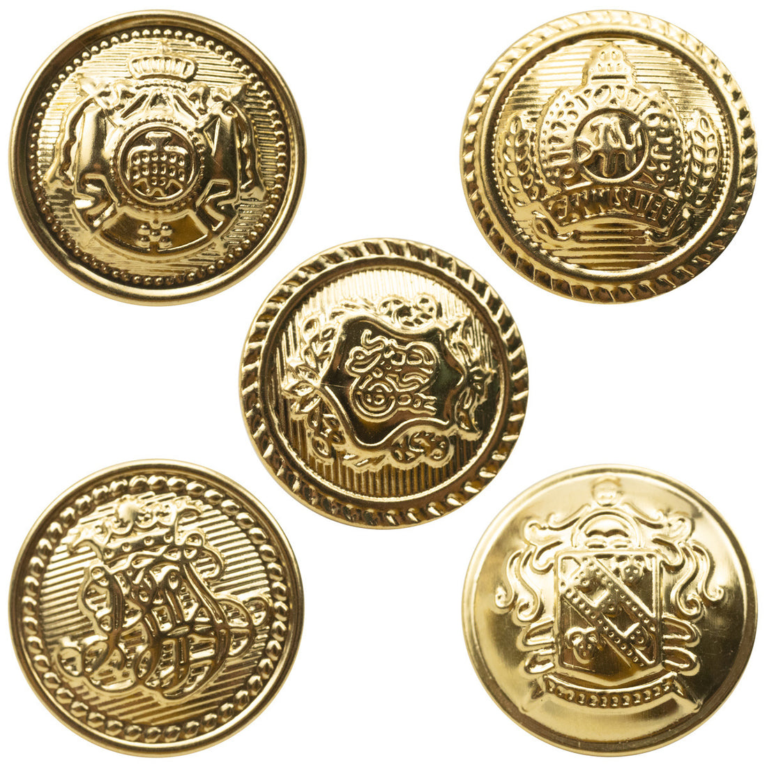 Golden Metal Shank Buttons for JK Uniforms 10pcs - Lots of Buttons
