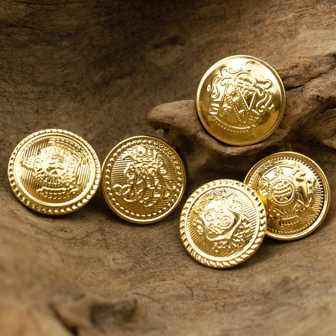 Golden Metal Shank Buttons for JK Uniforms 10pcs - Lots of Buttons