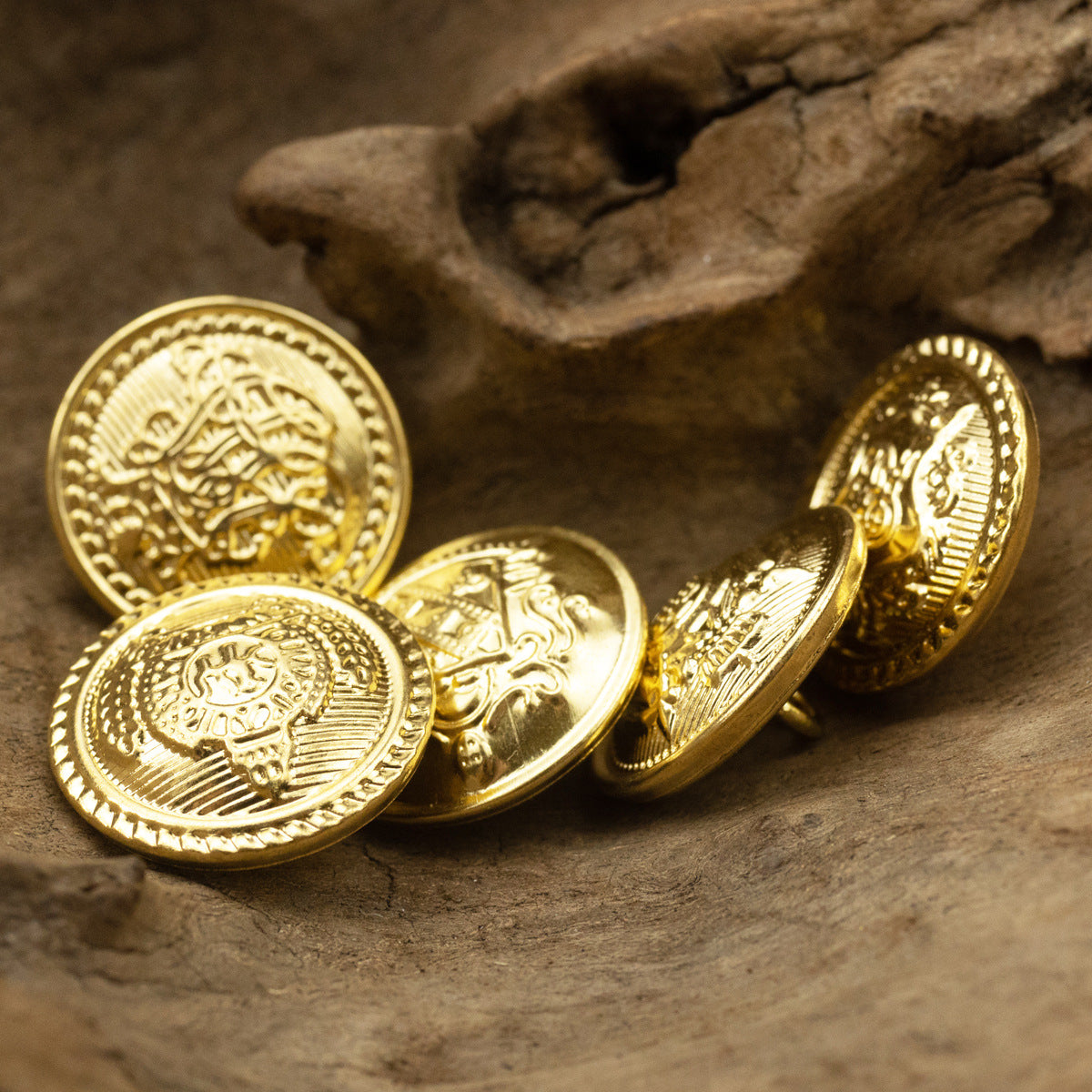 Golden Metal Shank Buttons for JK Uniforms 10pcs - Lots of Buttons