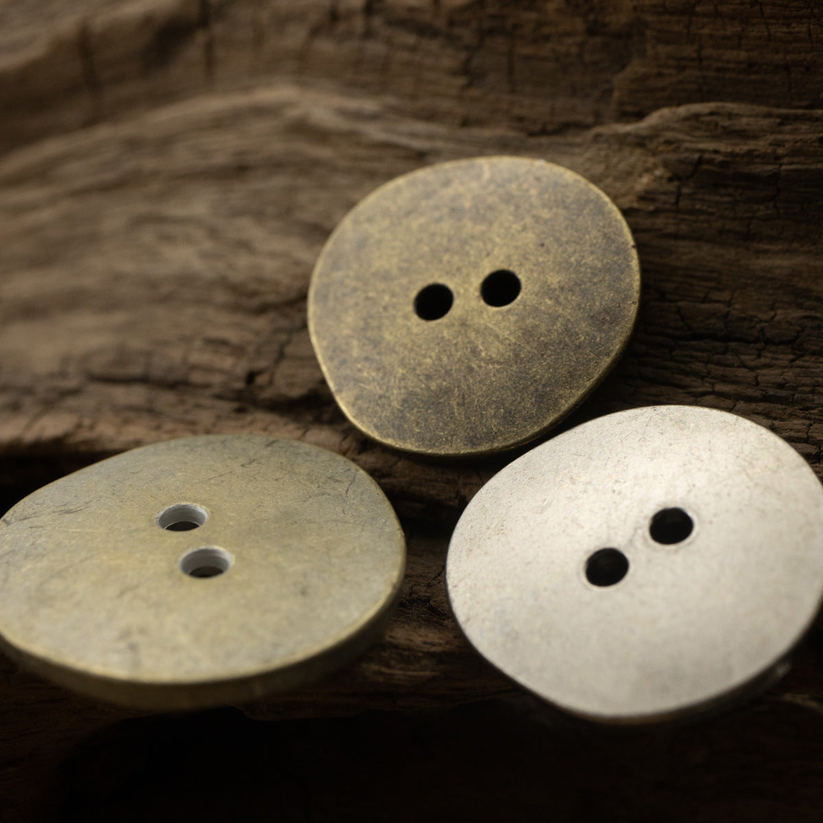 Irregular Antique Zinc Alloy Metal Button 2 Hole,10 Pack - Lots of Buttons