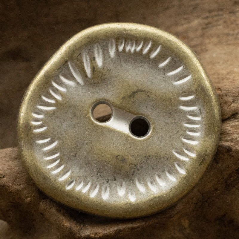 Irregular Antique Zinc Alloy Metal Button 2 Hole,10 Pack - Lots of Buttons