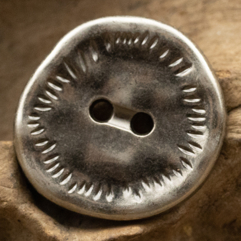 Irregular Antique Zinc Alloy Metal Button 2 Hole,10 Pack - Lots of Buttons