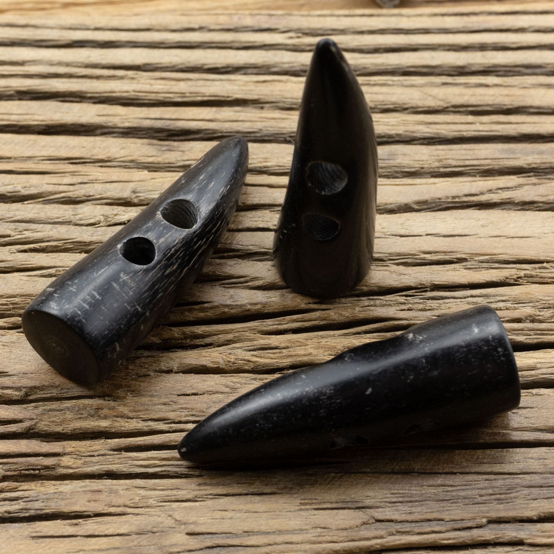 Black Natural Real Horn Toggle Buttons,5pcs - Lots of Buttons