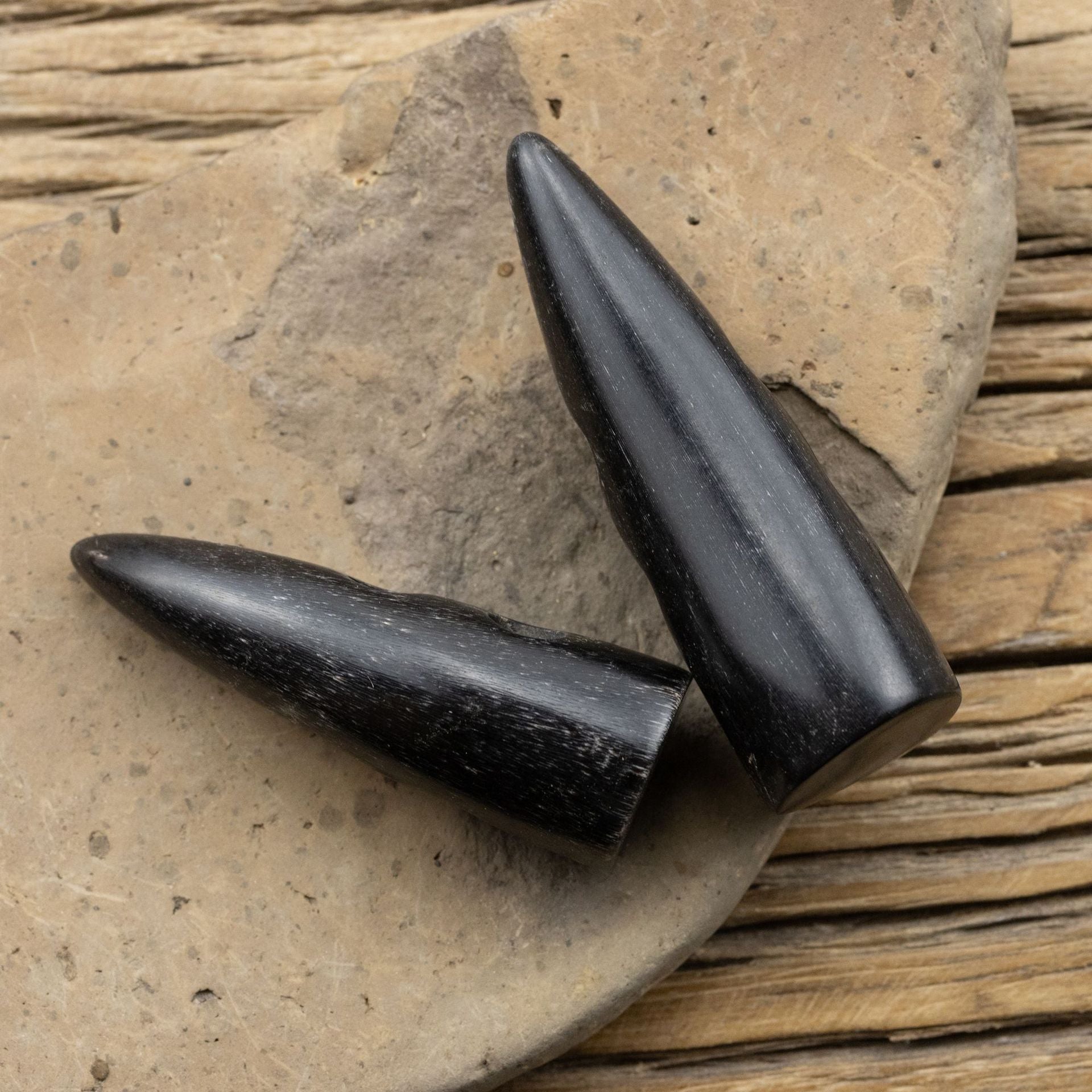 Black Natural Real Horn Toggle Buttons,5pcs - Lots of Buttons