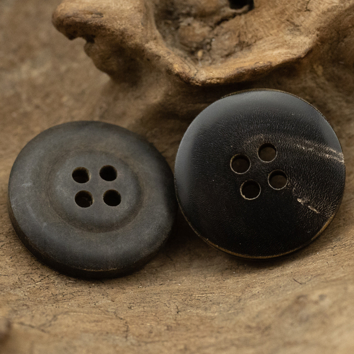 Antiqued Burnt Yellowish Real Horn Buttons 10 Pack - Lots of Buttons