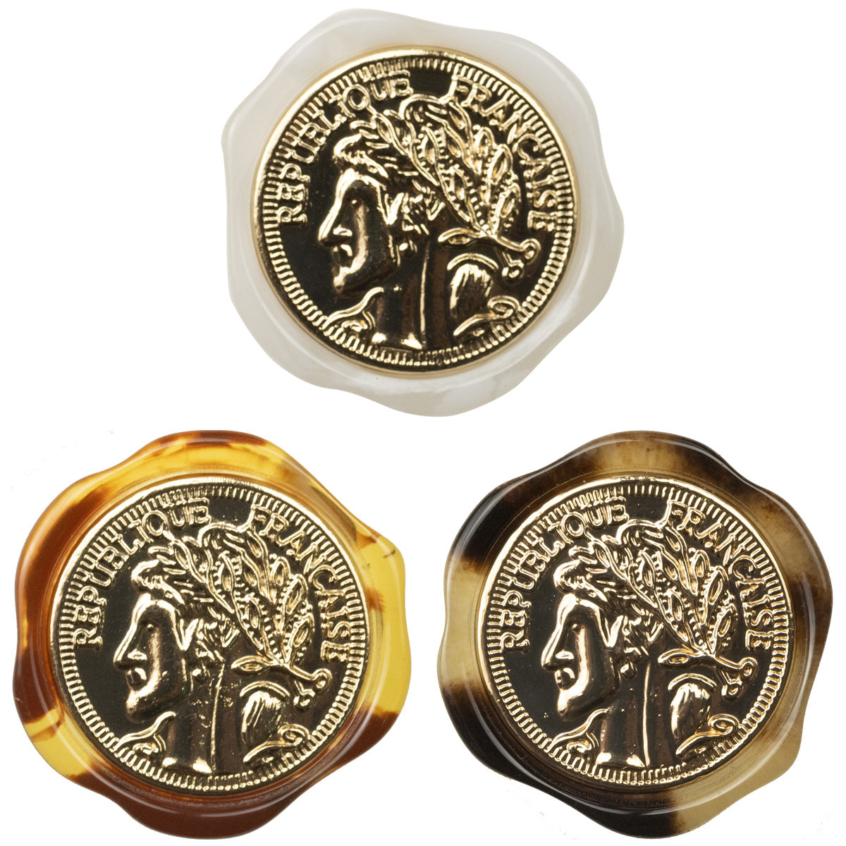 Irregular Metal Beauty Portrait Resin Shank Buttons,10pcs - Lots of Buttons