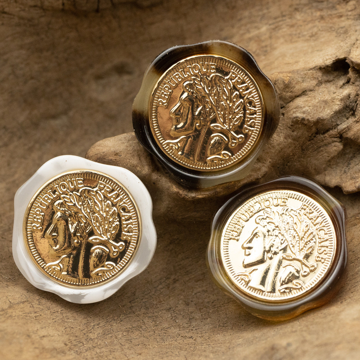 Irregular Metal Beauty Portrait Resin Shank Buttons,10pcs - Lots of Buttons