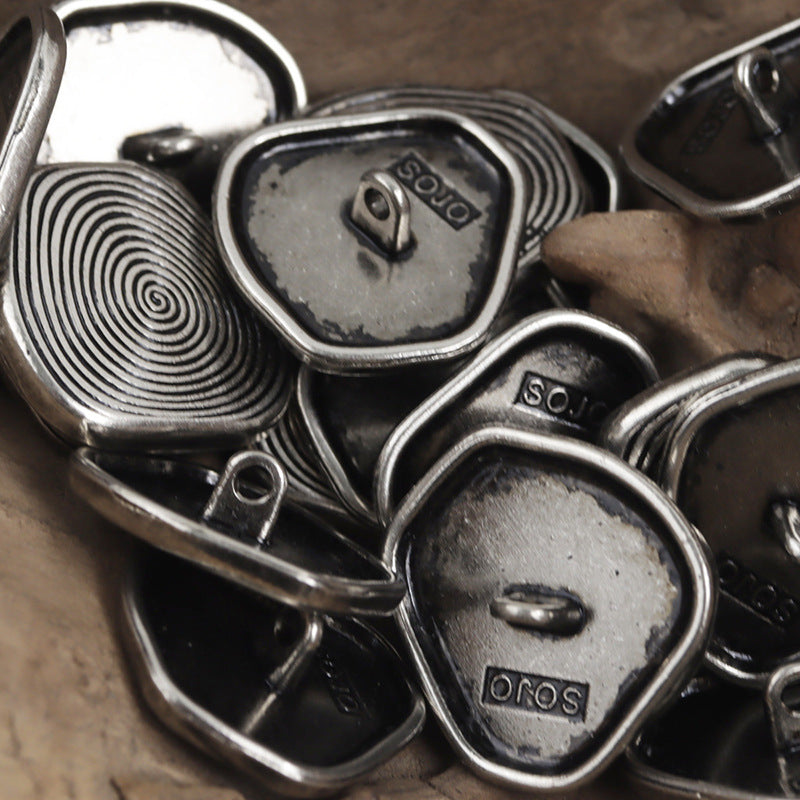Irregular Vintage Shank Metal Buttons 10 Pack - Lots of Buttons