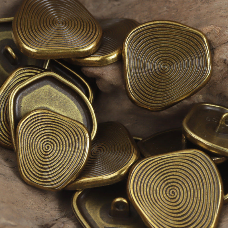 Irregular Vintage Shank Metal Buttons 10 Pack - Lots of Buttons