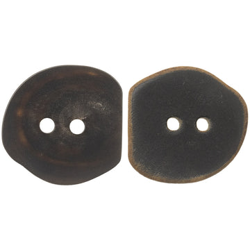 Vintage Burned Black Irregular Two-Hole Horn Buttons,10PCS - Lots of Buttons