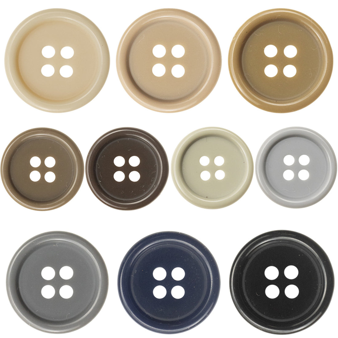 Solid Color Suit Uniform Resin Buttons 100 Pack - Lots of Buttons