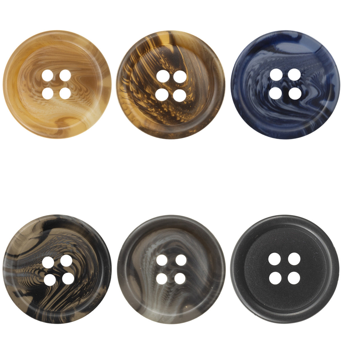 Gray Round Resin Buttons for Autumn-Winter Woolen Coats,20PCS - Lots of Buttons