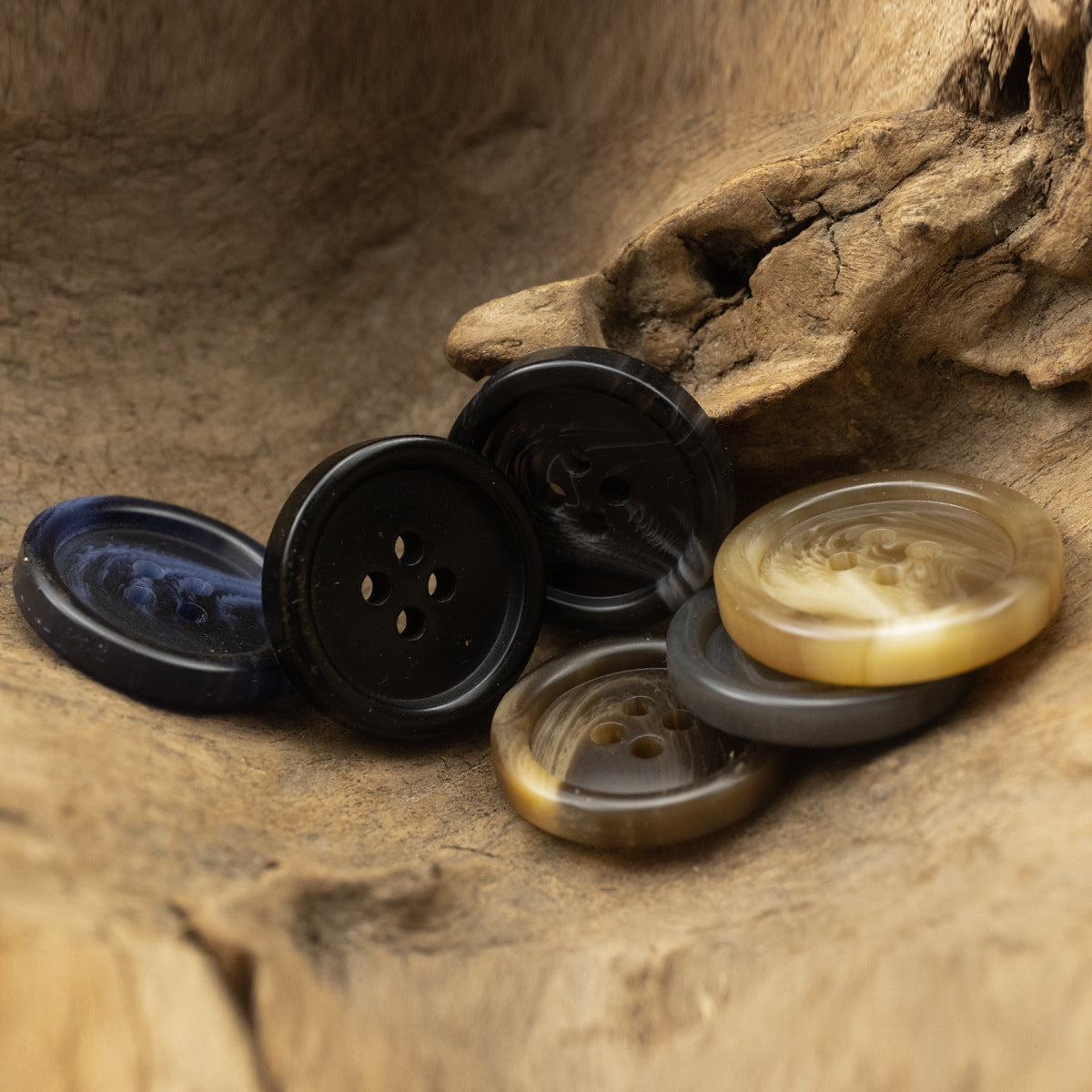 Gray Round Resin Buttons for Autumn-Winter Woolen Coats,20PCS - Lots of Buttons