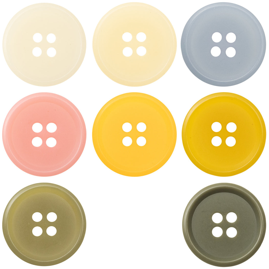 Pastel Color Resin Flat Buttons 20pcs - Lots of Buttons