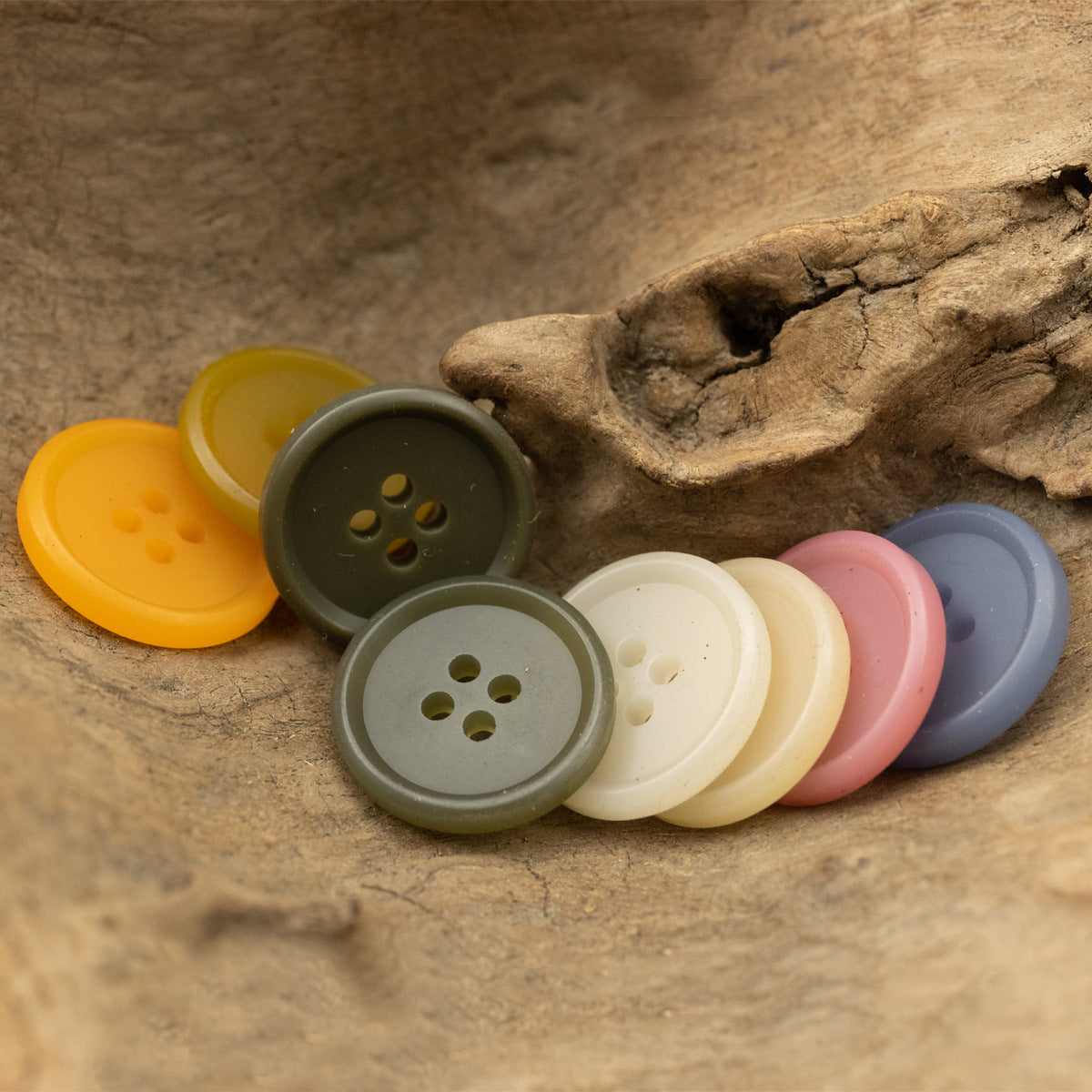 Pastel Color Resin Flat Buttons 20pcs - Lots of Buttons