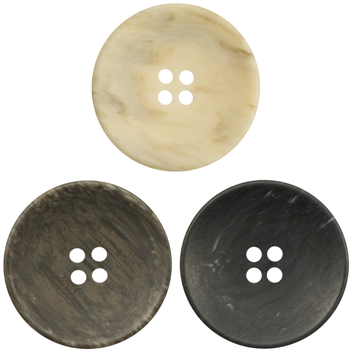 Matte 4 Hole Resin Buttons Bowl Shape Imitation Wood Grain 20 Pack - Lots of Buttons