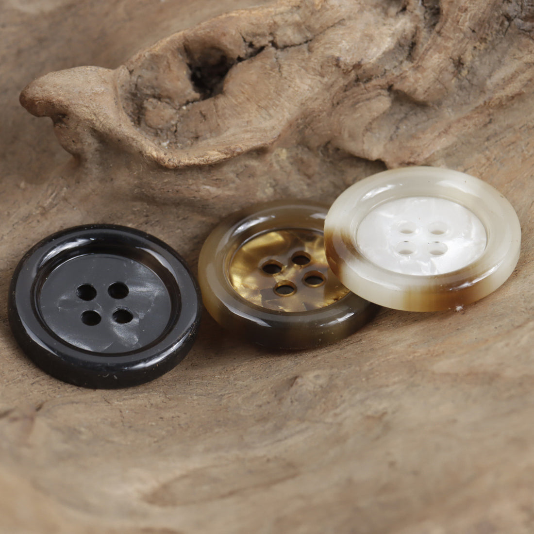 Vintage Amber Resin Buttons Imitation Shell Pattern Round 20 Pack 