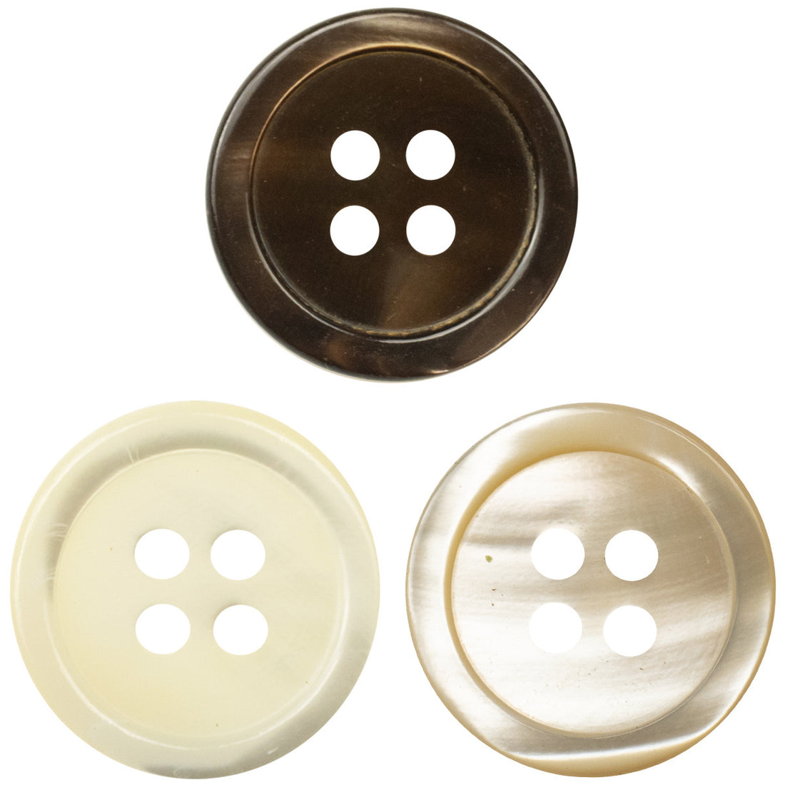 Natural Shell Buttons for High-End Custom Shirts - 6pcs - Lots of Buttons