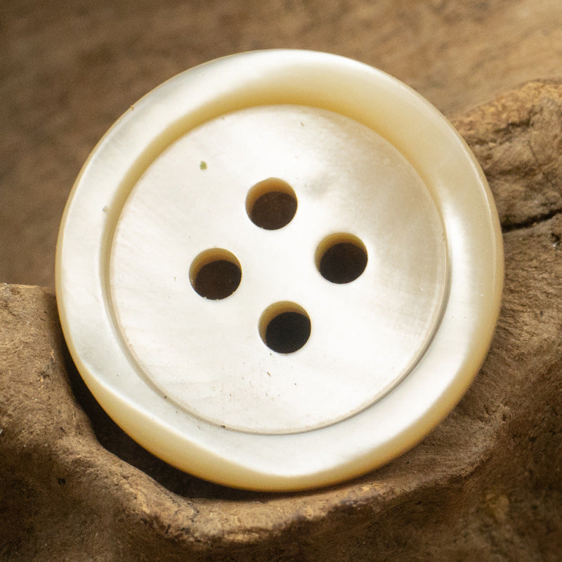 Natural Shell Buttons for High-End Custom Shirts - 6pcs - Lots of Buttons