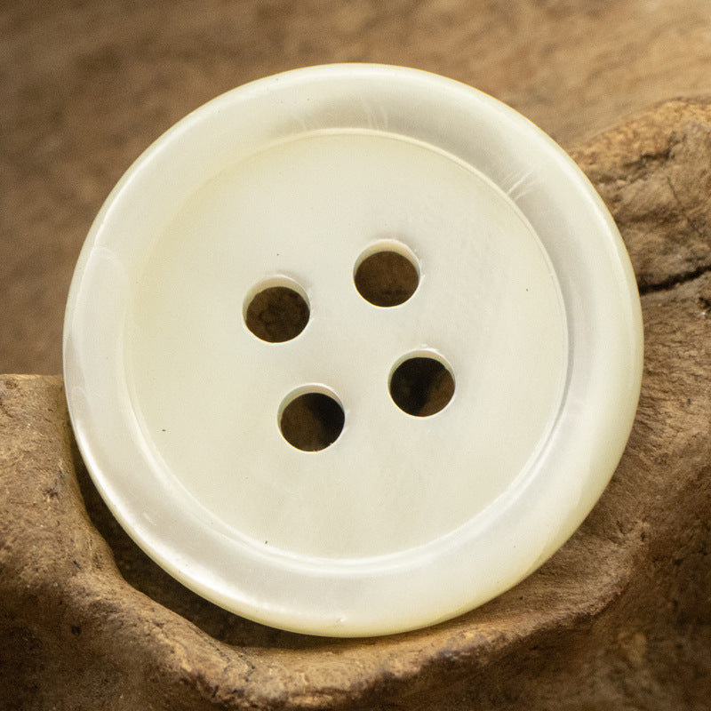Natural Shell Buttons for High-End Custom Shirts - 6pcs - Lots of Buttons