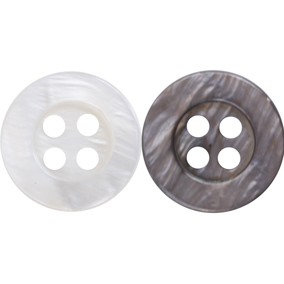 White Smoky Gray Pearl Shell Buttons for Natural Silk Shirts 30pcs - Lots of Buttons