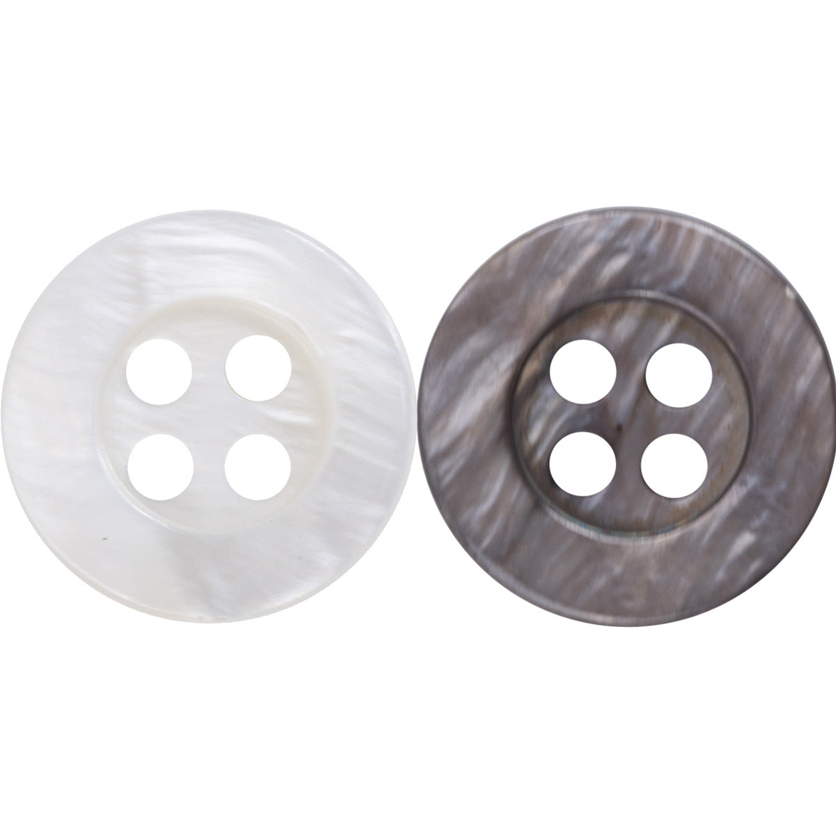 White Smoky Gray Pearl Shell Buttons for Natural Silk Shirts 30pcs - Lots of Buttons