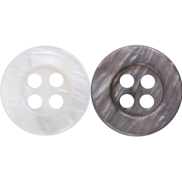 White Smoky Gray Pearl Shell Buttons for Natural Silk Shirts 30pcs - Lots of Buttons
