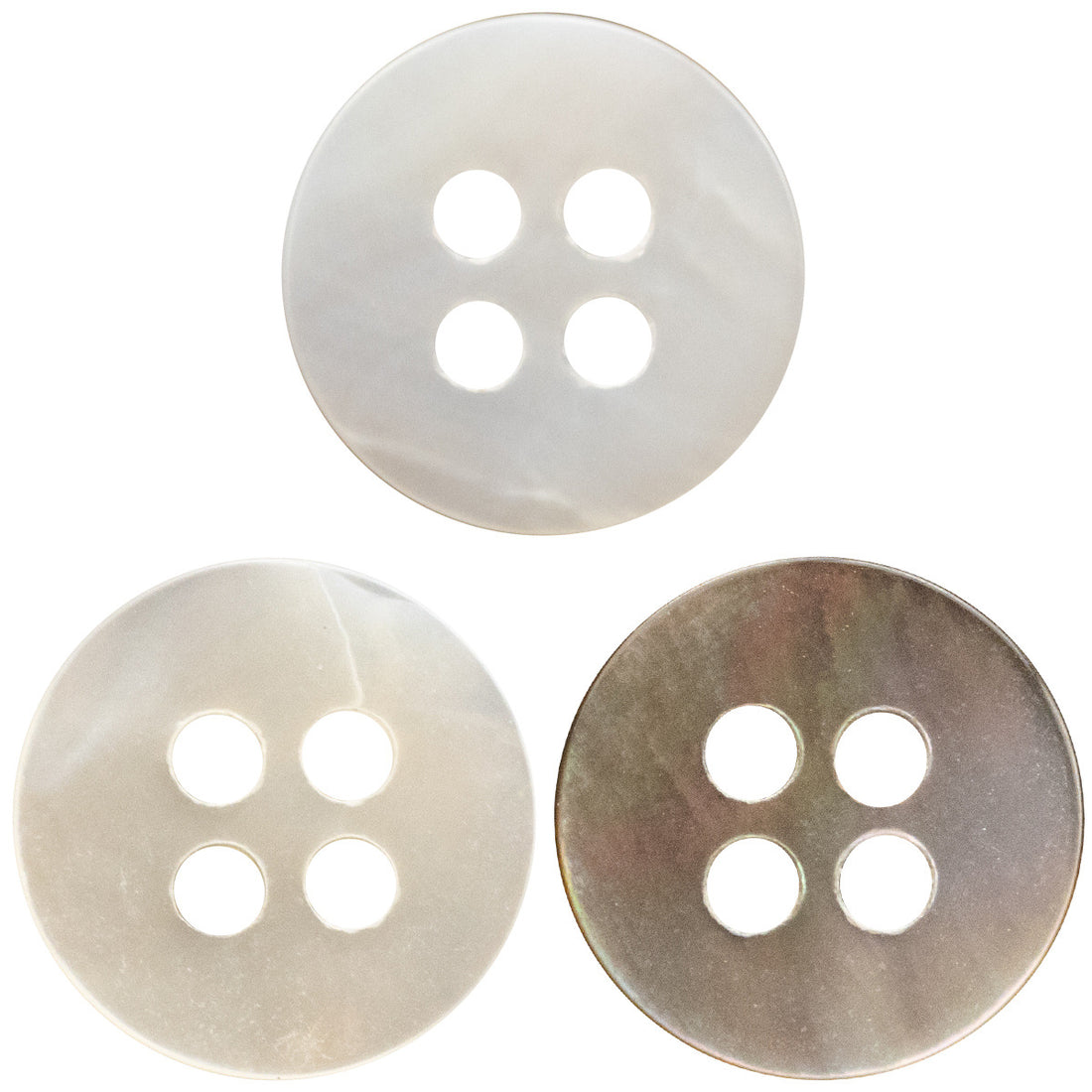10/11.5mm Double Flat Natural Pearl Shell Buttons for Polo Dresses 10pcs - Lots of Buttons