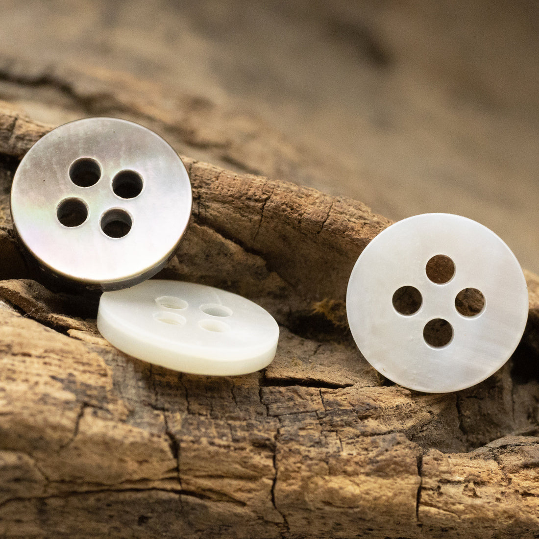 10/11.5mm Double Flat Natural Pearl Shell Buttons for Polo Dresses 10pcs - Lots of Buttons
