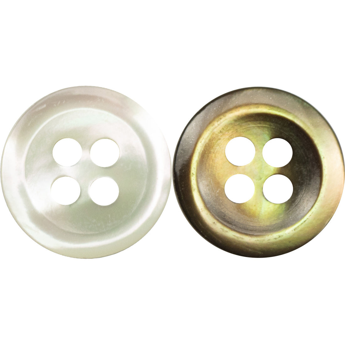11.5mm Ink-Blended Natural Shell Buttons for Vintage Floral Blouses 5pcs - Lots of Buttons