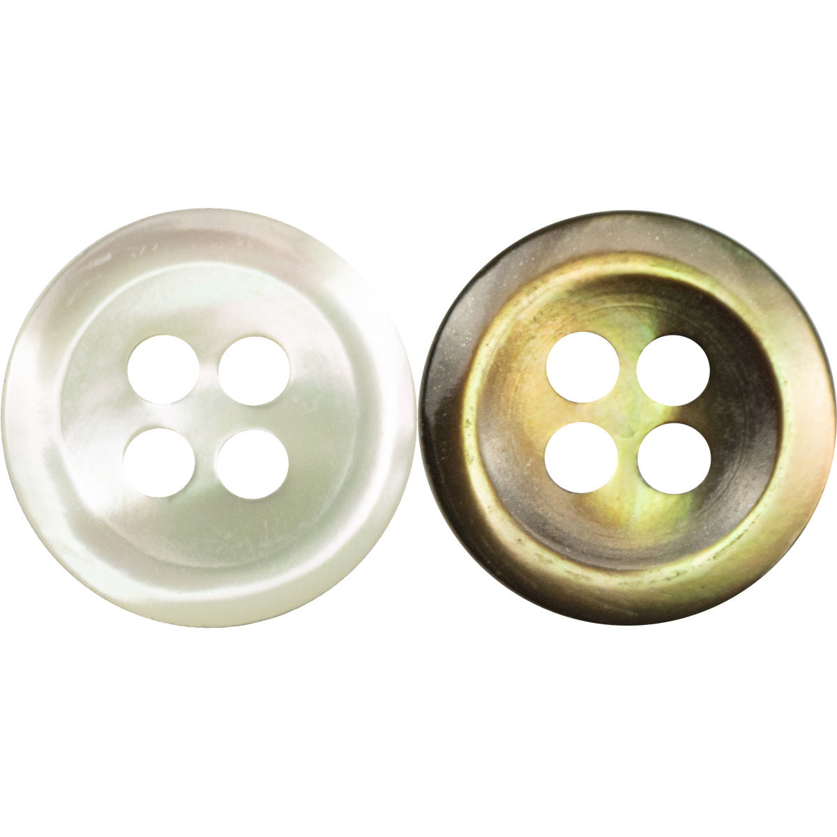 11.5mm Ink-Blended Natural Shell Buttons for Vintage Floral Blouses 5pcs - Lots of Buttons