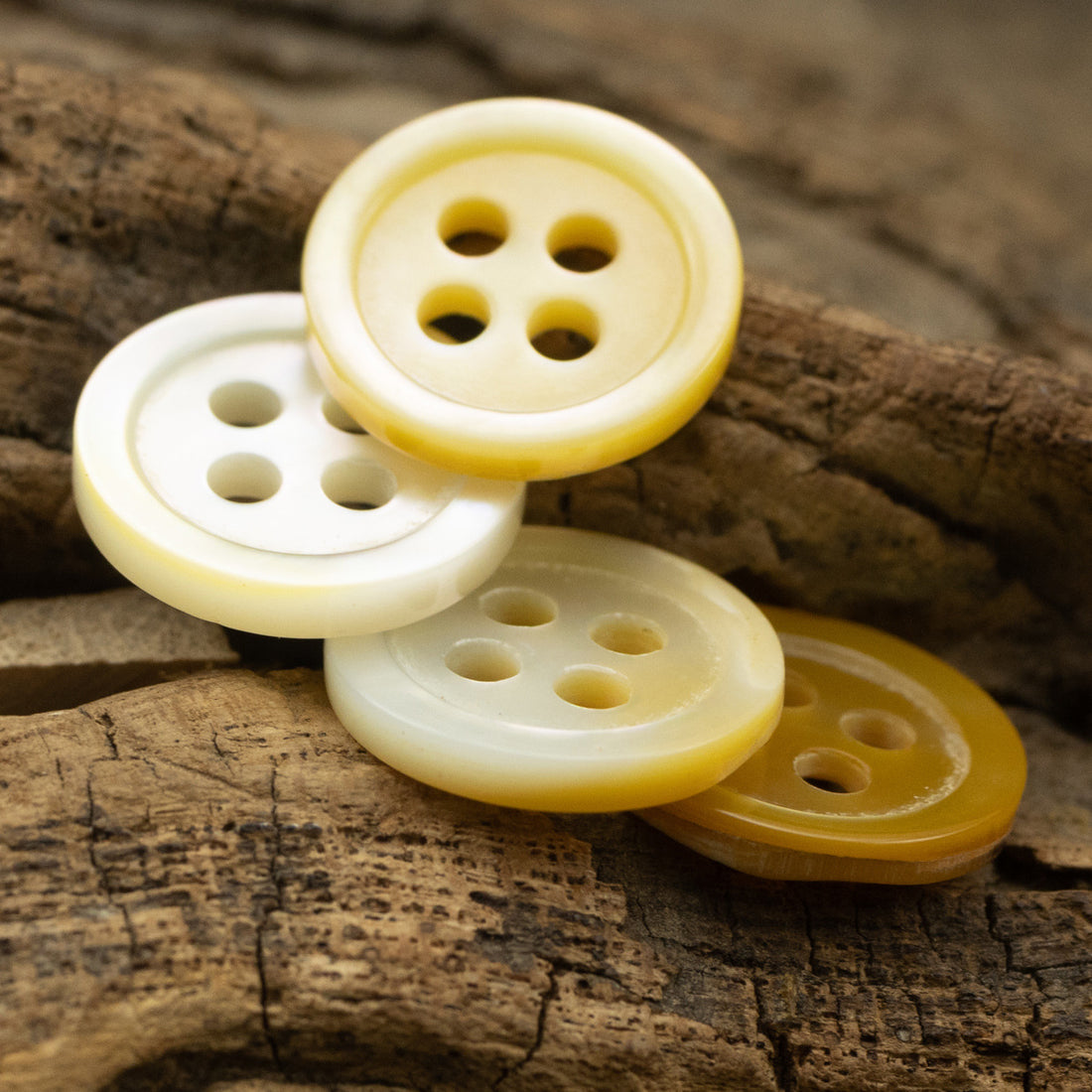 11.5MM Light Yellow Natural Shell Buttons for Silk Shirts 10pcs - Lots of Buttons