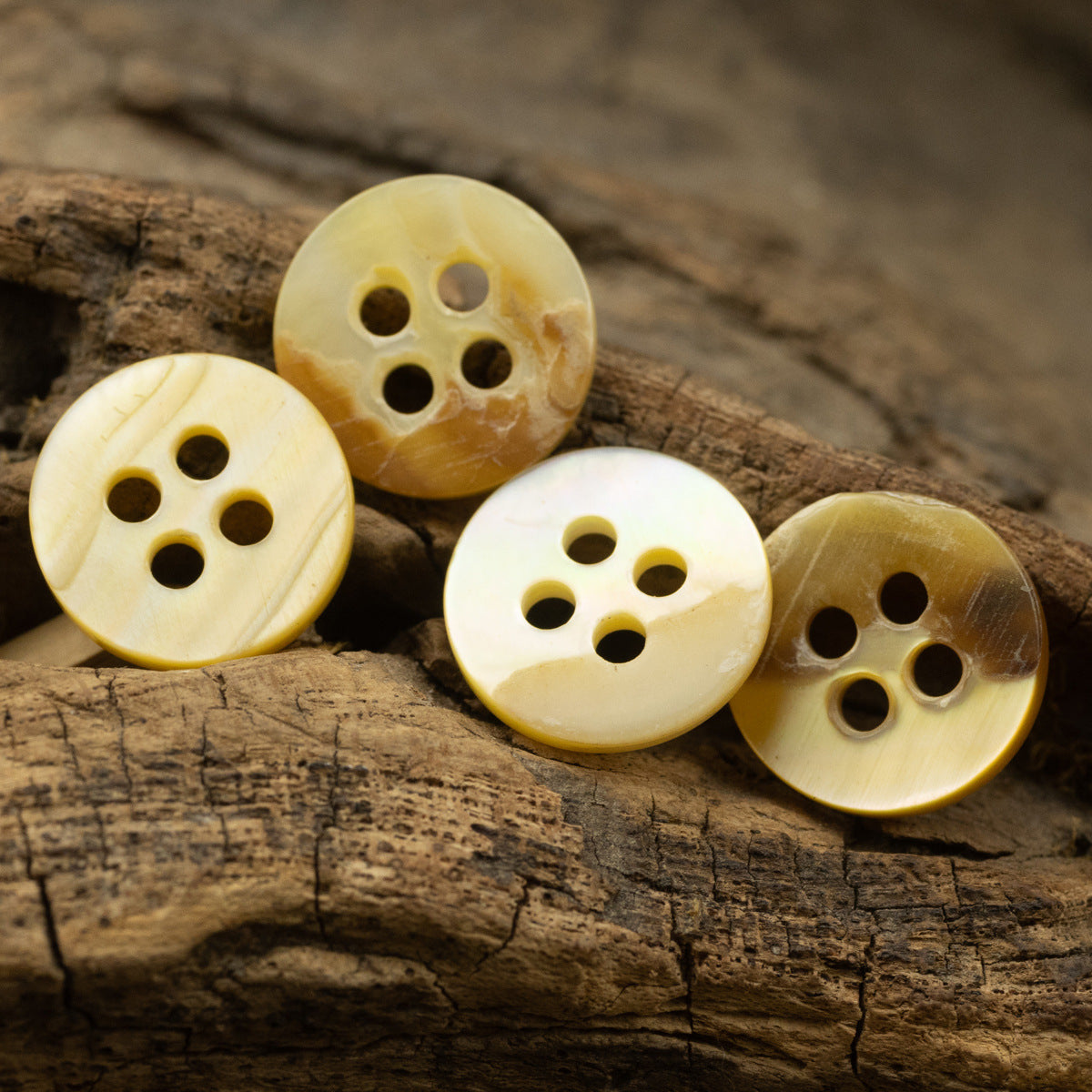 11.5MM Light Yellow Natural Shell Buttons for Silk Shirts 10pcs - Lots of Buttons