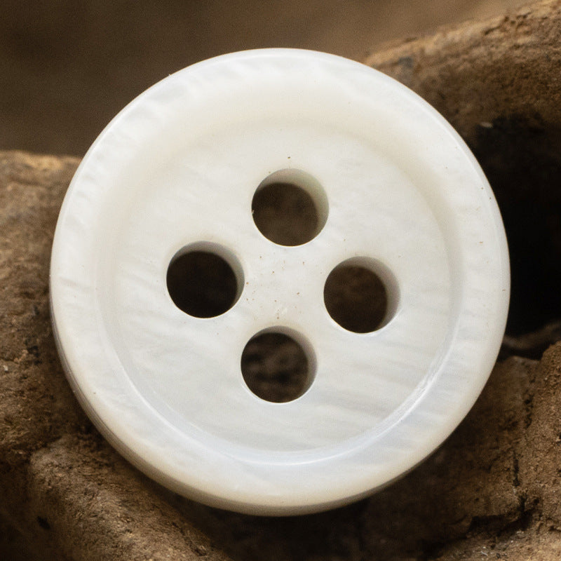 11.5mm Thick White Shell Buttons for Hepburn Elegant Dresses 24 Pack - Lots of Buttons