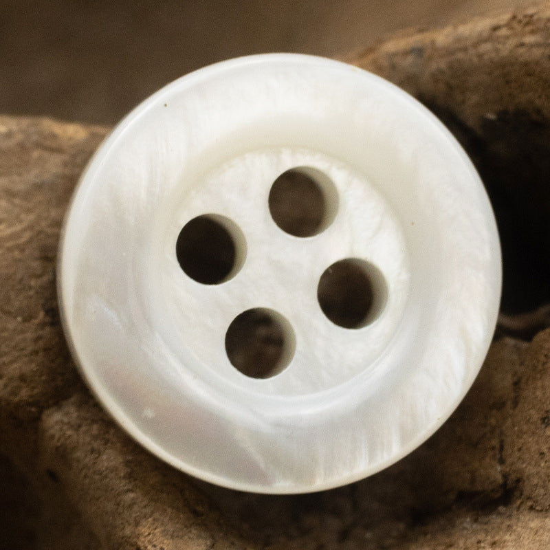 11.5mm Thick White Shell Buttons for Hepburn Elegant Dresses 24 Pack - Lots of Buttons