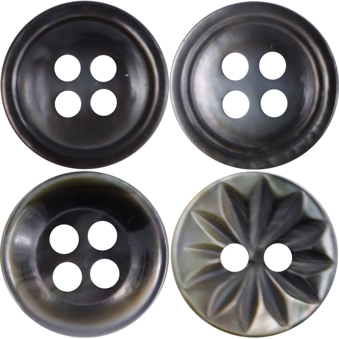 Colorful Romantic Snowflake Black Shell Buttons for Luxury Shirts 10pcs - Lots of Buttons