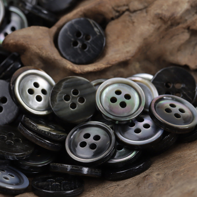 Colorful Romantic Snowflake Black Shell Buttons for Luxury Shirts 10pcs - Lots of Buttons