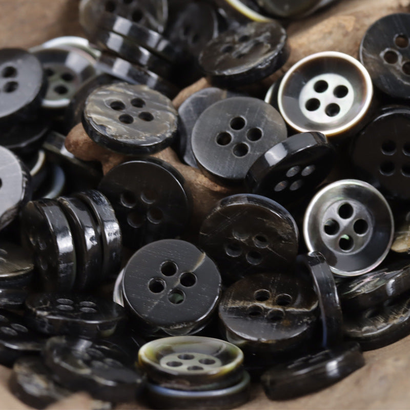 Colorful Romantic Snowflake Black Shell Buttons for Luxury Shirts 10pcs - Lots of Buttons