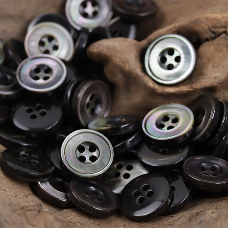 11.5mm Round Natural Colorful White Shell Buttons Bracelet Making 10pcs - Lots of Buttons