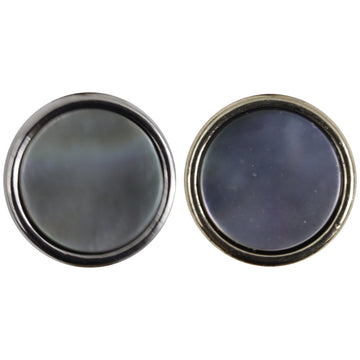 11.5mm Gold Silver Metal Buttons with Black Natural Shell Inlay 10pcs - Lots of Buttons
