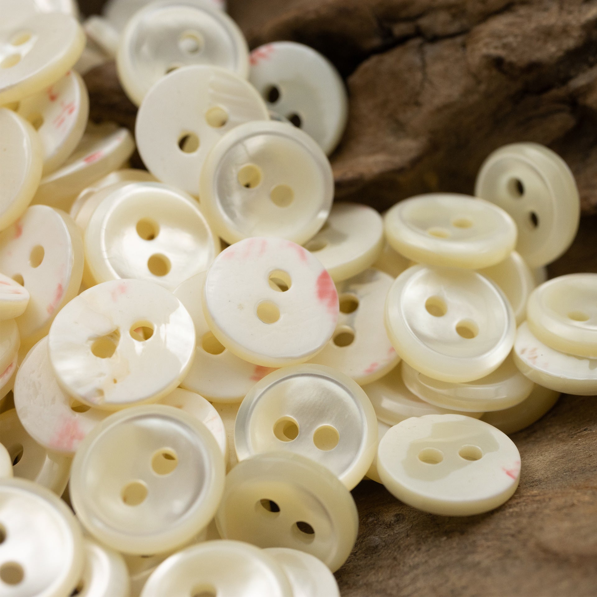 11.5mm Multicolored Black Mother-of-Pearl Two-Hole Shell Buttons 12pcs - Lots of Buttons