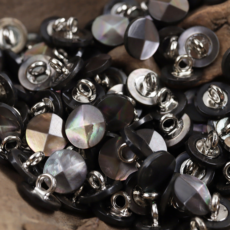 10mm Shell Buttons with Metal Shanks for Luxurious Silk Shirts Dresses 10pcs - Lots of Buttons