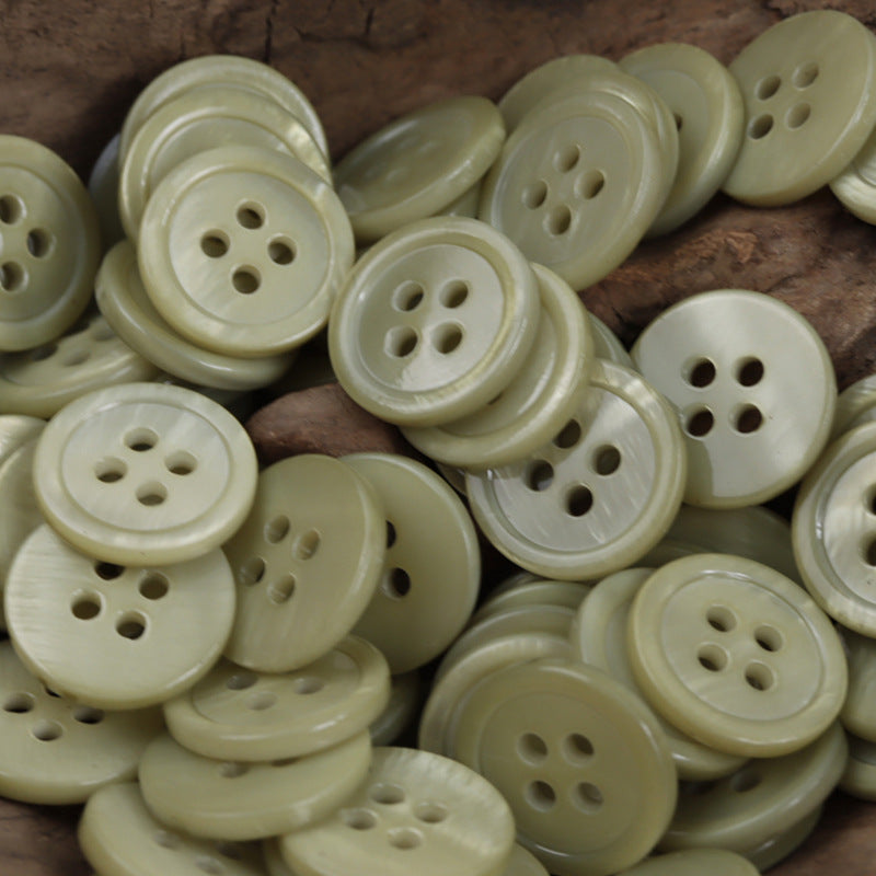 15mm Gray Khaki Turquoise Natural Shell Buttons for Cardigans 30 Pack - Lots of Buttons