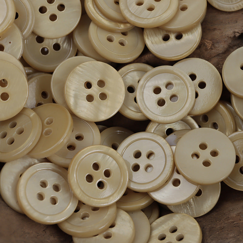 15mm Gray Khaki Turquoise Natural Shell Buttons for Cardigans 30 Pack - Lots of Buttons