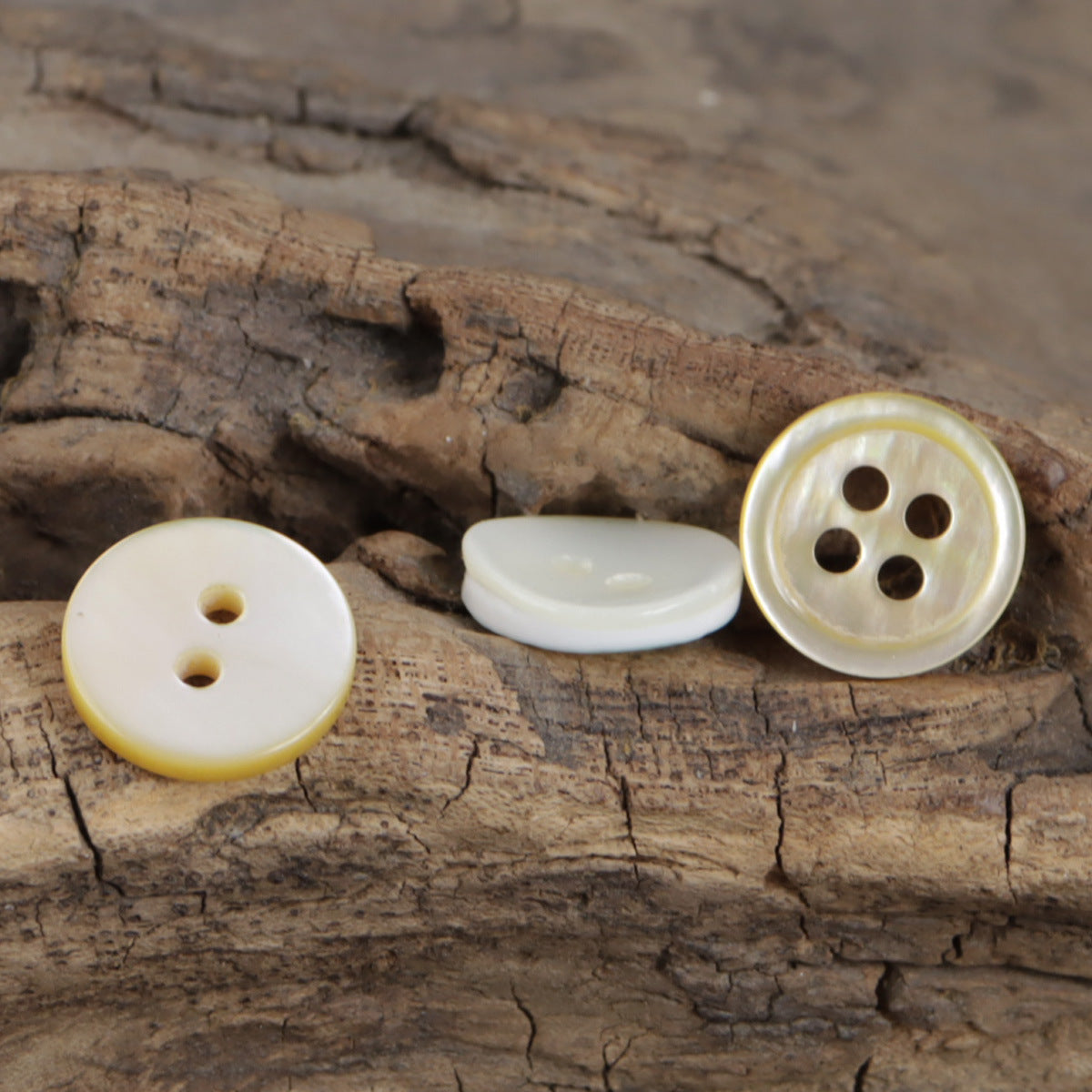11mm Off-White Real Shell Buttons for DIY Jewelry Bracelets 30 Pack - Lots of Buttons