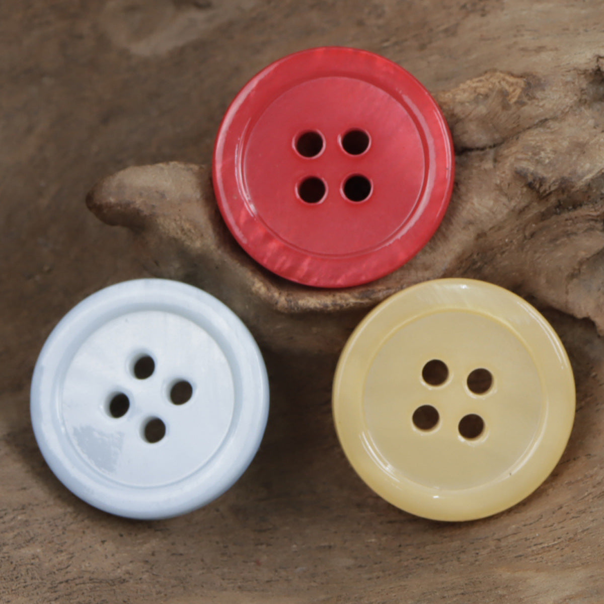 Candy-Colored Round Natural Shell Buttons for Clothes DIY Craft 10 Pack - Lots of Buttons