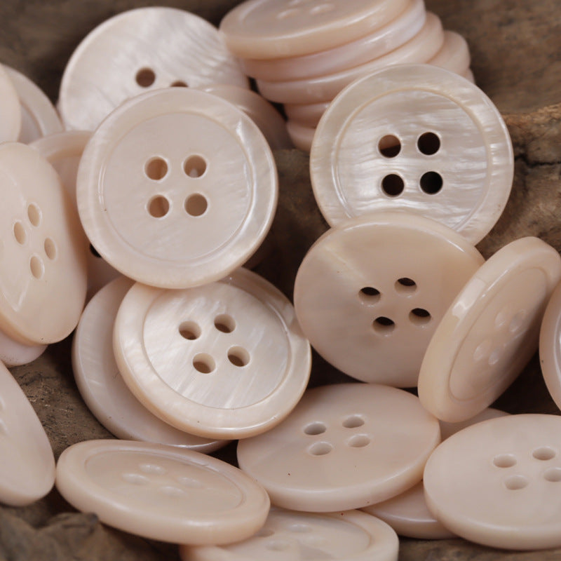 Candy-Colored Round Natural Shell Buttons for Clothes DIY Craft 10 Pack - Lots of Buttons