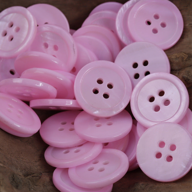Candy-Colored Round Natural Shell Buttons for Clothes DIY Craft 10 Pack - Lots of Buttons