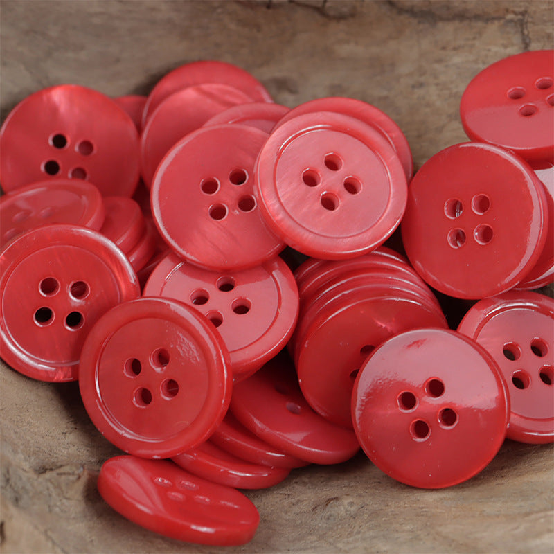 Candy-Colored Round Natural Shell Buttons for Clothes DIY Craft 10 Pack - Lots of Buttons
