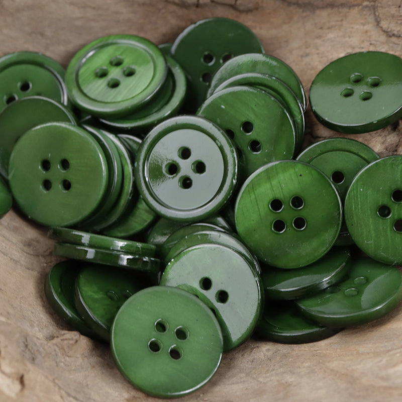 Candy-Colored Round Natural Shell Buttons for Clothes DIY Craft 10 Pack - Lots of Buttons